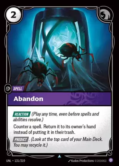 Abandon - UNL-131 - Unleashed - Riftbound card