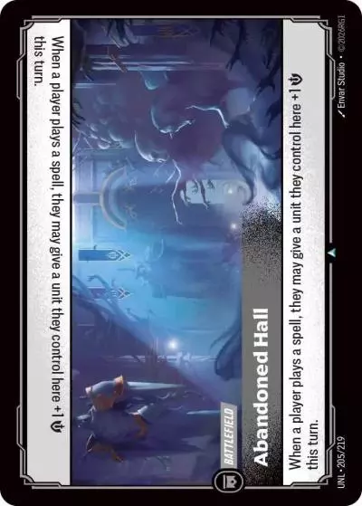Abandoned Hall - UNL-205 - Unleashed - Riftbound card