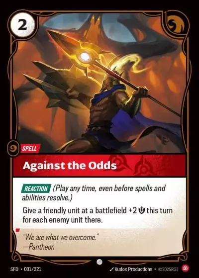 Against the Odds - SFD-001 - Spiritforged - Riftbound card