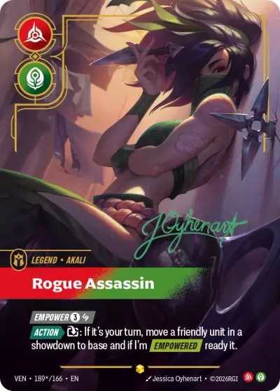 Akali Rogue Assassin VEN-189s Vendetta Riftbound card