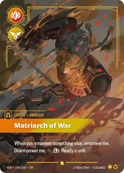 Ambessa Matriarch Of War VEN-196 Vendetta Riftbound card