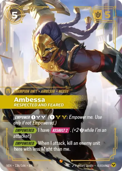 Ambessa Respected And Feared VEN-136 Vendetta Riftbound card