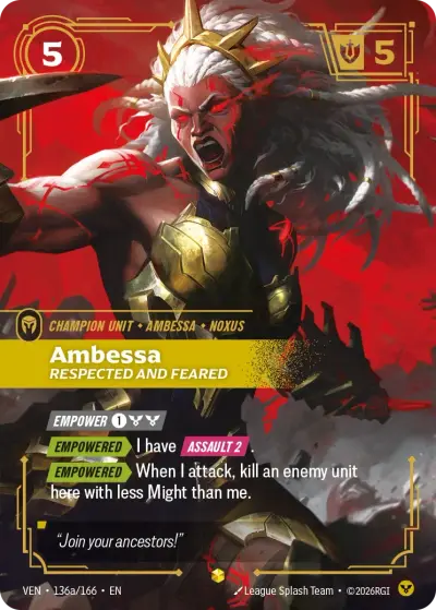 Ambessa Respected And Feared VEN-136a Vendetta Riftbound card