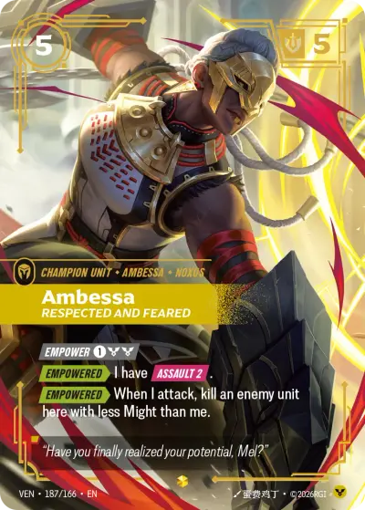 Ambessa Respected And Feared VEN-187 Vendetta Riftbound card