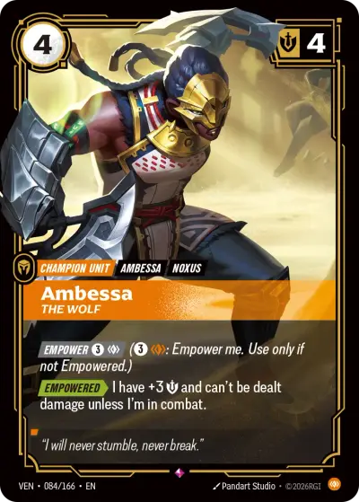 Ambessa The Wolf VEN-084 Vendetta Riftbound card