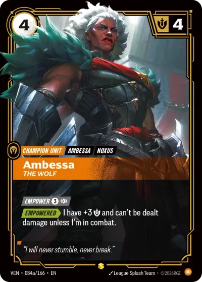Ambessa The Wolf VEN-084a Vendetta Riftbound card