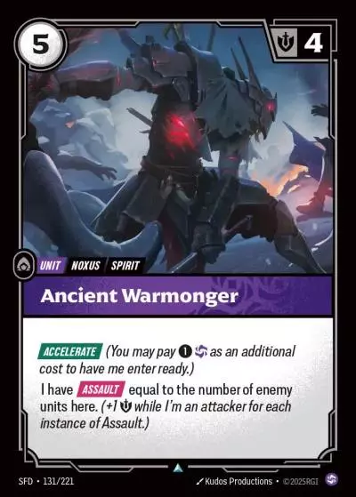 Ancient Warmonger - SFD-131 - Spiritforged - Riftbound card