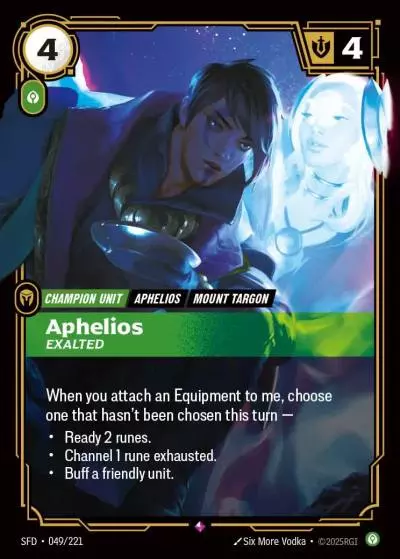 Aphelios, Exalted - SFD-049 - Spiritforged - Riftbound card