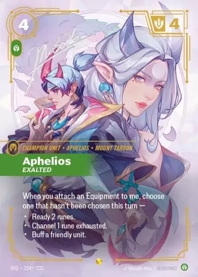 Aphelios, Exalted - SFD-224s - Spiritforged - Riftbound card