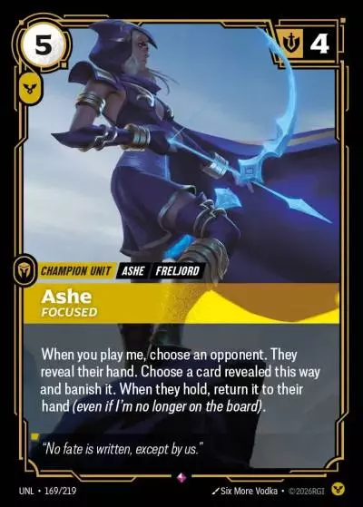 Ashe, Focused - UNL-169 - Unleashed - Riftbound card