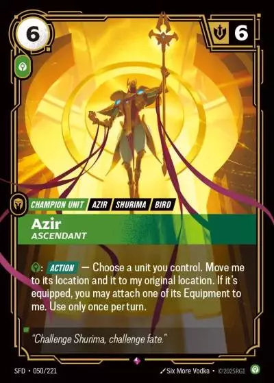Azir, Ascendant - SFD-050 - Spiritforged - Riftbound card