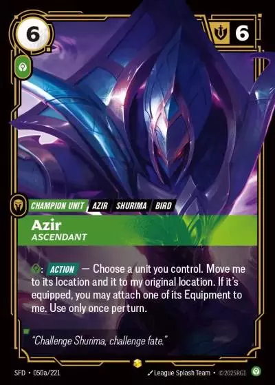 Azir, Ascendant - SFD-050a - Spiritforged - Riftbound card