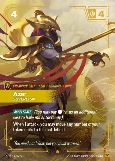 Azir, Sovereign - SFD-177 - Spiritforged - Riftbound card