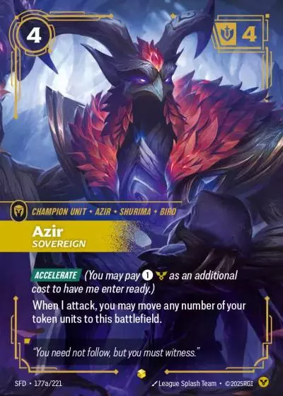 Azir, Sovereign - SFD-177a - Spiritforged - Riftbound card