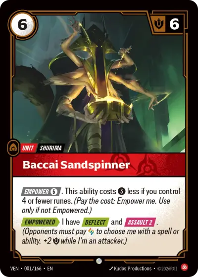 Baccai Sandspinner VEN-001 Vendetta Riftbound card