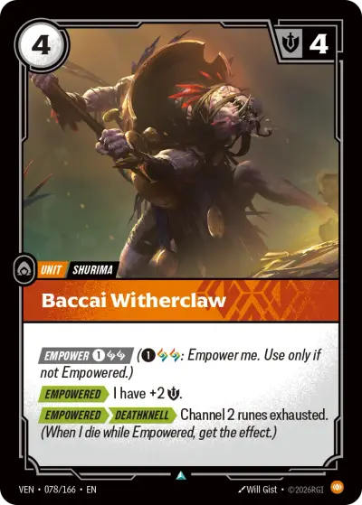 Baccai Witherclaw VEN-078 Vendetta Riftbound card