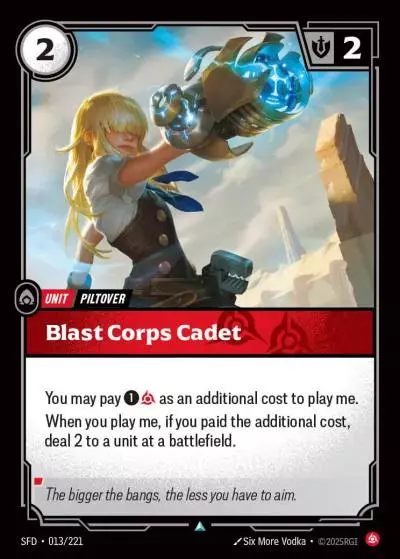 Blast Corps Cadet - SFD-013 - Spiritforged - Riftbound card