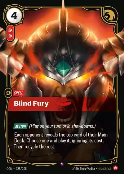 Blind Fury - OGN-025 - Origins - Riftbound card