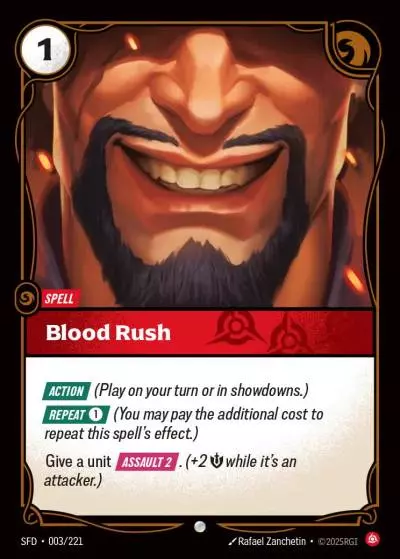 Blood Rush - SFD-003 - Spiritforged - Riftbound card