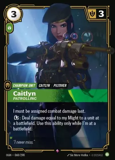 Caitlyn Patrolling - OGN-068 - Origins - Riftbound card