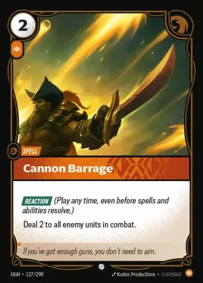 Cannon Barrage - OGN-127 - Origins - Riftbound card