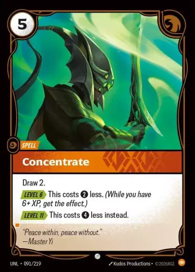 Concentrate - UNL-091 - Unleashed - Riftbound card