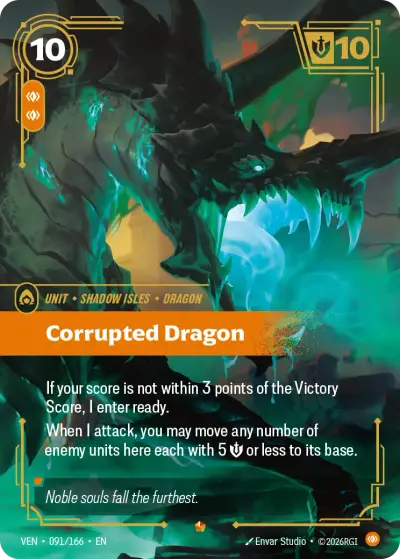 Corrupted Dragon VEN-091 Vendetta Riftbound card