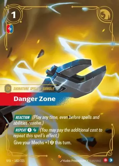 Danger Zone - SFD-182 - Spiritforged - Riftbound card