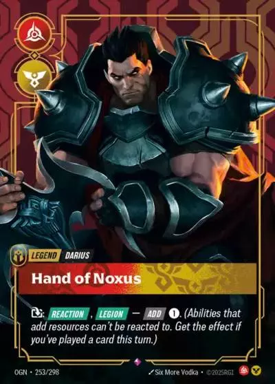 Darius Hand of Noxus - OGN-253 - Origins - Riftbound card