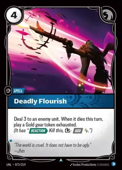Deadly Flourish - UNL-073 - Unleashed - Riftbound card