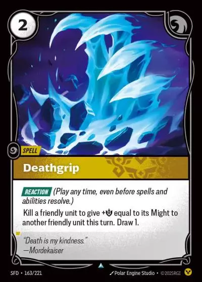Deathgrip - SFD-163 - Spiritforged - Riftbound card