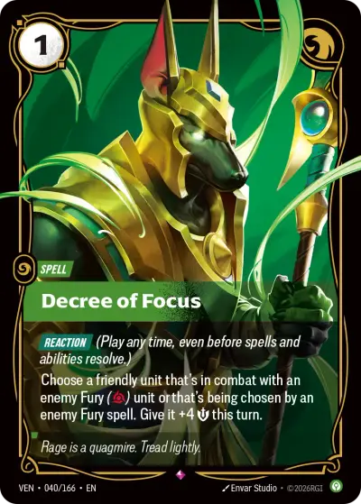 Decree Of Focus VEN-040 Vendetta Riftbound card