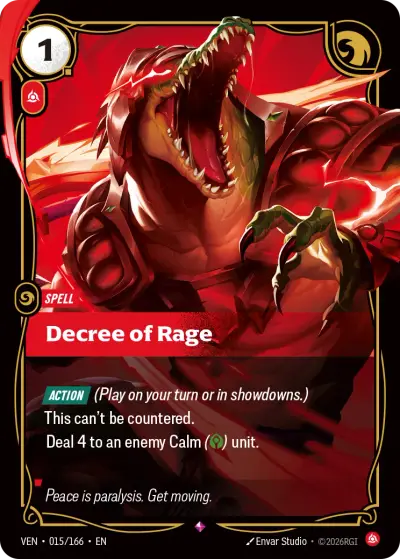 Decree Of Rage VEN-015 Vendetta Riftbound card