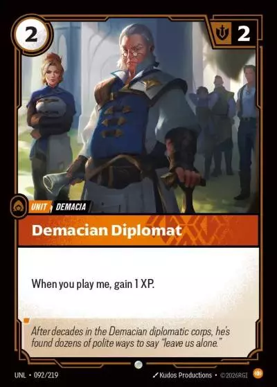 Demacian Diplomat - UNL-092 - Unleashed - Riftbound card