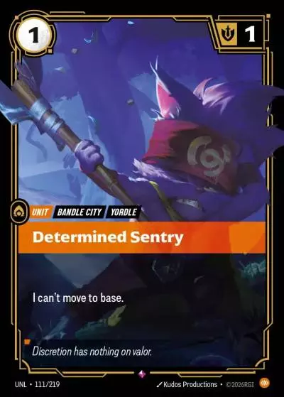 Determined Sentry - UNL-111 - Unleashed - Riftbound card