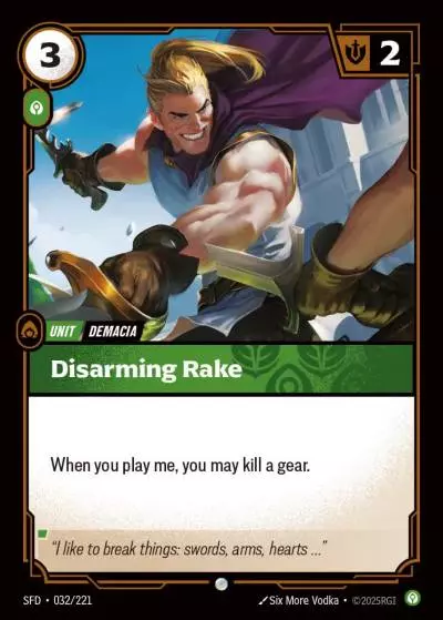 Disarming Rake - SFD-032 - Spiritforged - Riftbound card