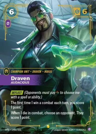 Draven, Audacious - SFD-148a - Spiritforged - Riftbound card