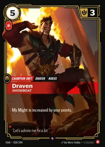Draven Showboat - OGN-028 - Origins - Riftbound card