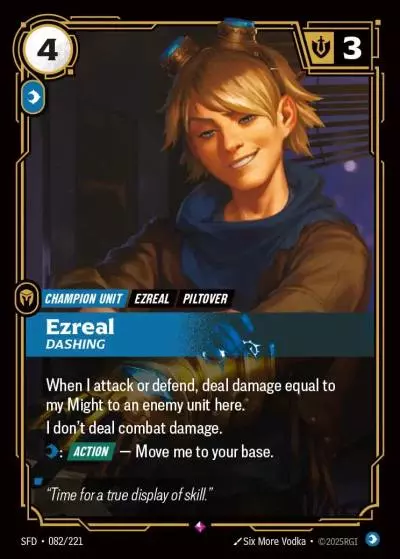 Ezreal, Dashing - SFD-082 - Spiritforged - Riftbound card