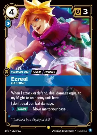 Ezreal, Dashing - SFD-082a - Spiritforged - Riftbound card