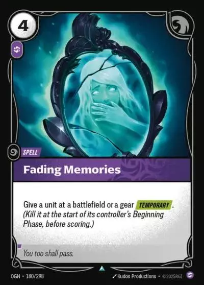Fading Memories - OGN-180 - Origins - Riftbound card
