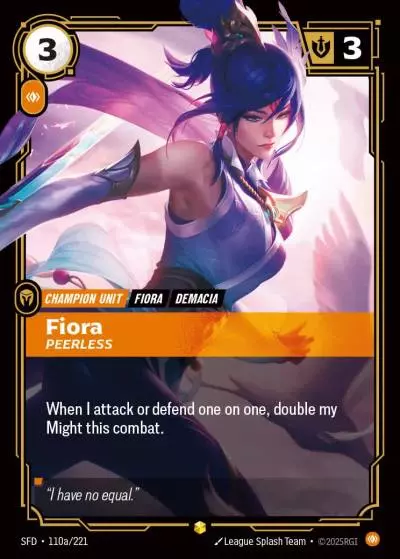Fiora, Peerless - SFD-110a - Spiritforged - Riftbound card