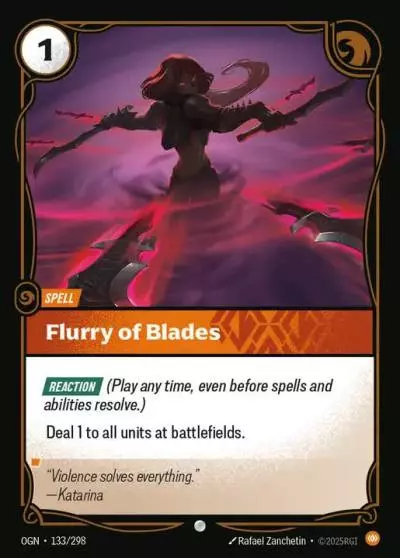 Flurry of Blades - OGN-133 - Origins - Riftbound card