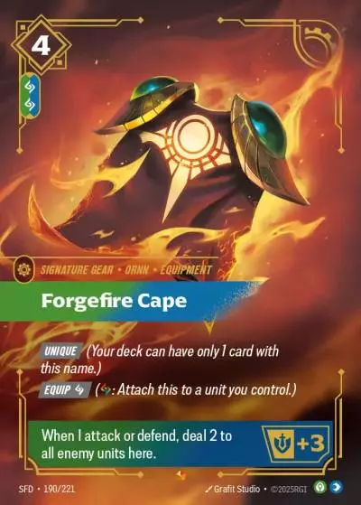 Forgefire Cape - SFD-190 - Spiritforged - Riftbound card