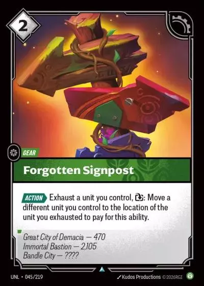 Forgotten Signpost - UNL-045 - Unleashed - Riftbound card