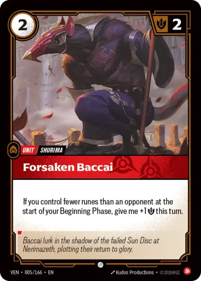 Forsaken Baccai VEN-005 Vendetta Riftbound card