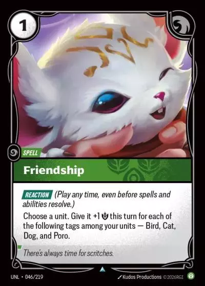 Friendship - UNL-046 - Unleashed - Riftbound card