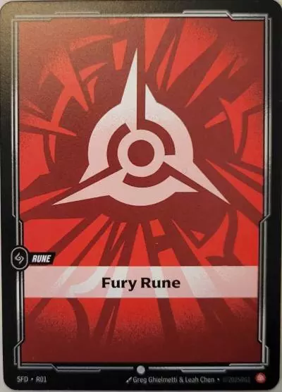 Fury Rune - SFD-R01 - Spiritforged - Riftbound card