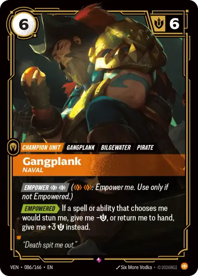 Gangplank Naval VEN-086 Vendetta Riftbound card