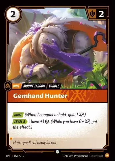 Gemhand Hunter - UNL-094 - Unleashed - Riftbound card